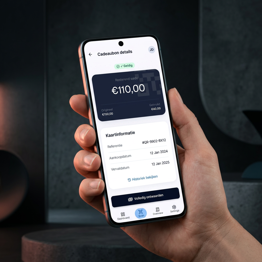 QReateCards app voor digitale cadeaubonnen